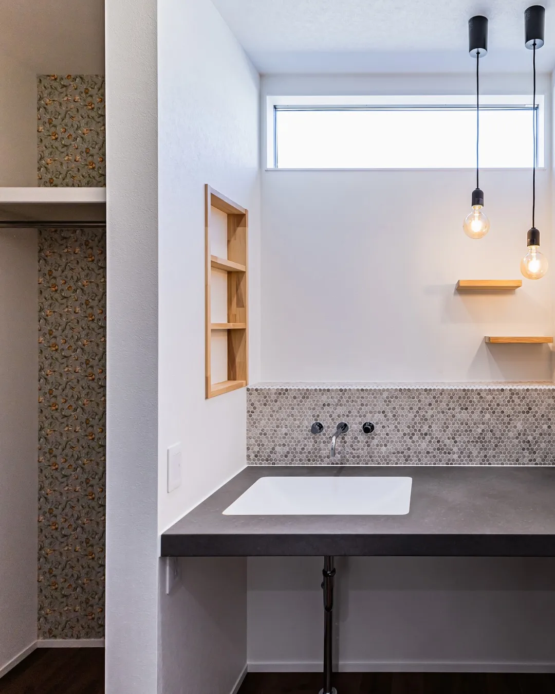 【洗面台×かける収納】